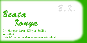 beata konya business card